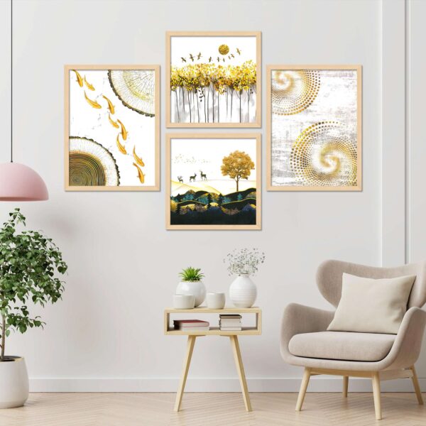 SET OF 4 DIGITAL WALL PAINTING