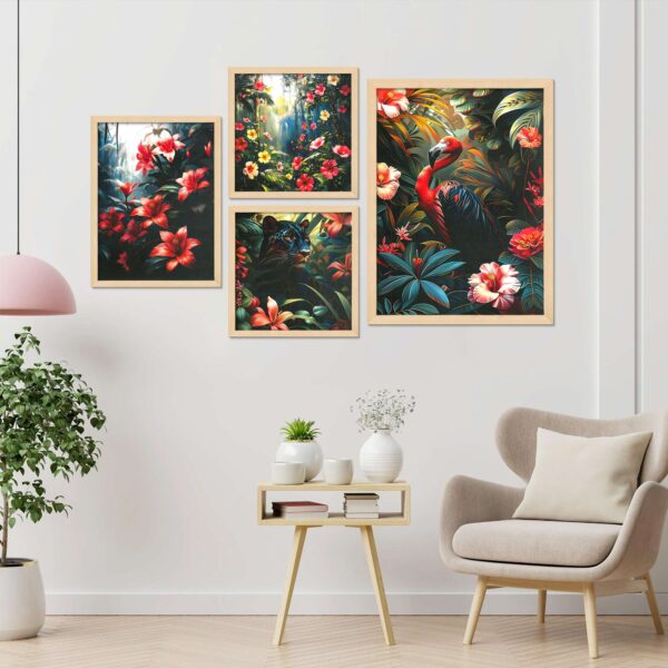 SET OF 4 DIGITAL WALL PAINTING