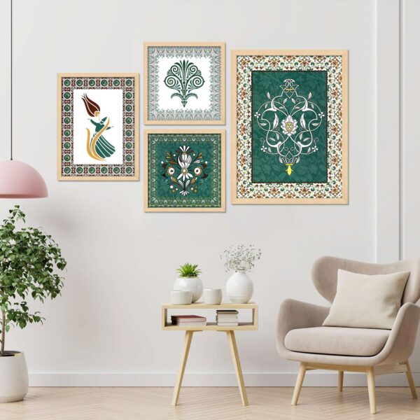 SET OF 4 DIGITAL WALL PAINTING