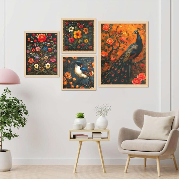 SET OF 4 DIGITAL WALL PAINTING