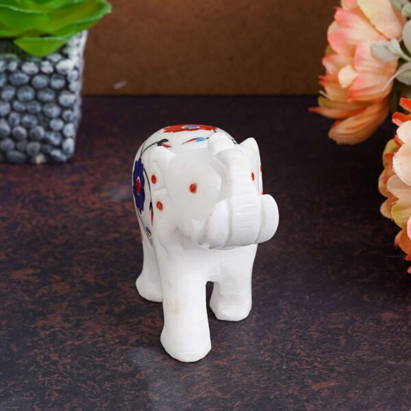 White Marble Elephant Showpieces Home Decor for Living Room, Table, Shelf for Vastu, Feng Shui, Office Decor, Gifting -1 - Image 2