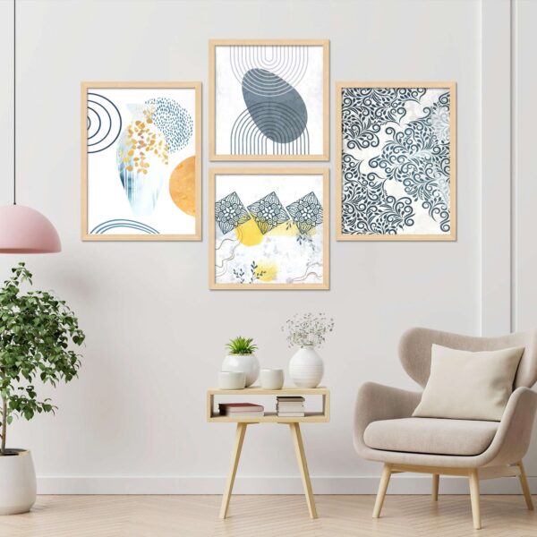 SET OF 4 DIGITAL WALL PAINTING