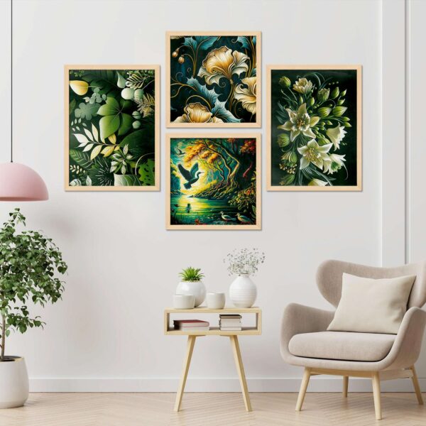 SET OF 4 DIGITAL WALL PAINTING